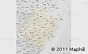 Shaded Relief Map of Zhejiang, desaturated