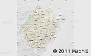Shaded Relief Map of Zhejiang, lighten, desaturated
