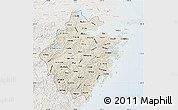 Shaded Relief Map of Zhejiang, lighten