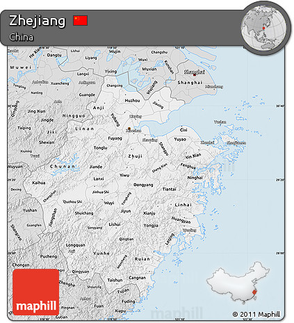Silver Style Map of Zhejiang