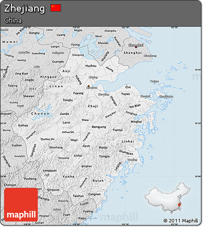 Silver Style Map of Zhejiang