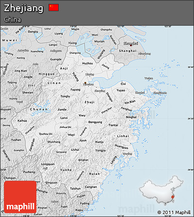 Silver Style Map of Zhejiang