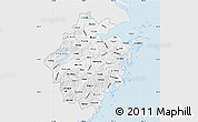 Silver Style Map of Zhejiang, single color outside