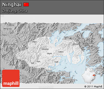 Gray 3D Map of Ninghai