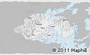 Gray 3D Map of Ninghai, single color outside