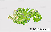 Physical 3D Map of Ninghai, cropped outside