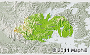Physical 3D Map of Ninghai, lighten, semi-desaturated