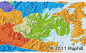 Physical 3D Map of Ninghai, political outside