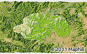 Physical 3D Map of Ninghai, satellite outside