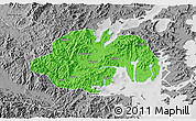 Political 3D Map of Ninghai, desaturated