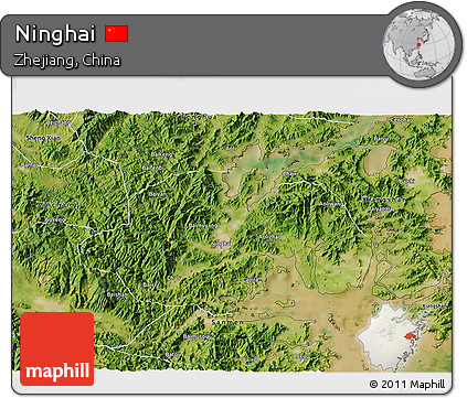Satellite 3D Map of Ninghai