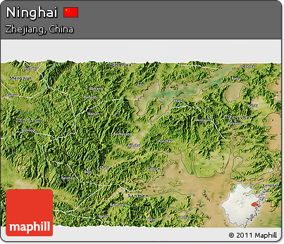 Satellite 3D Map of Ninghai