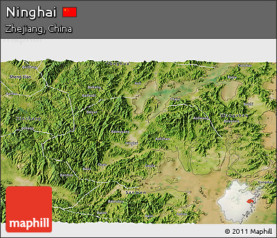 Satellite 3D Map of Ninghai