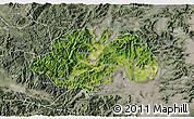 Satellite 3D Map of Ninghai, semi-desaturated