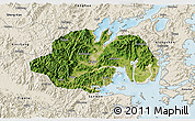Satellite 3D Map of Ninghai, shaded relief outside