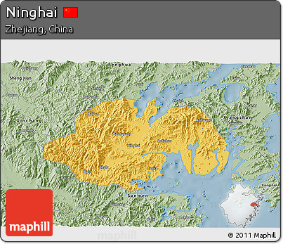 Savanna Style 3D Map of Ninghai
