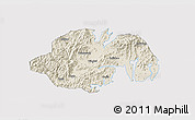Shaded Relief 3D Map of Ninghai, cropped outside