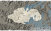 Shaded Relief 3D Map of Ninghai, darken