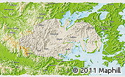 Shaded Relief 3D Map of Ninghai, physical outside