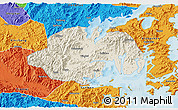 Shaded Relief 3D Map of Ninghai, political outside