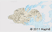Shaded Relief 3D Map of Ninghai, single color outside