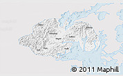 Silver Style 3D Map of Ninghai, single color outside