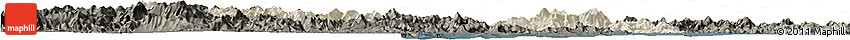 Shaded Relief Horizon Map of Ninghai, darken Shaded Relief Horizon Map of Ninghai, darken