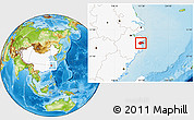 Physical Location Map of Ninghai, highlighted country