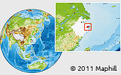 Physical Location Map of Ninghai, highlighted parent region