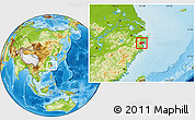 Physical Location Map of Ninghai