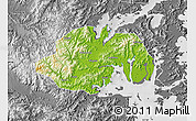 Physical Map of Ninghai, desaturated