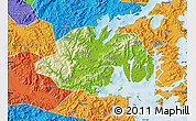 Physical Map of Ninghai, political outside