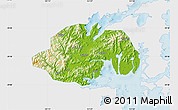 Physical Map of Ninghai, single color outside