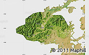 Satellite Map of Ninghai, single color outside