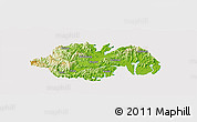 Physical Panoramic Map of Ninghai, cropped outside