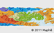 Physical Panoramic Map of Ninghai, political outside