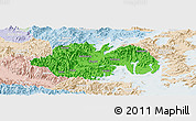 Political Panoramic Map of Ninghai, lighten