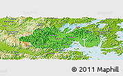 Political Panoramic Map of Ninghai, physical outside