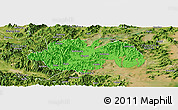 Political Panoramic Map of Ninghai, satellite outside