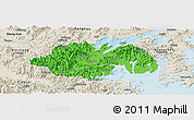 Political Panoramic Map of Ninghai, shaded relief outside