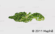 Satellite Panoramic Map of Ninghai, cropped outside