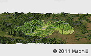 Satellite Panoramic Map of Ninghai, darken