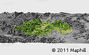 Satellite Panoramic Map of Ninghai, desaturated