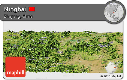 Satellite Panoramic Map of Ninghai