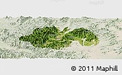Satellite Panoramic Map of Ninghai, lighten