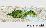 Satellite Panoramic Map of Ninghai, shaded relief outside