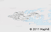 Silver Style Panoramic Map of Ninghai, single color outside
