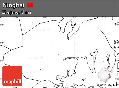 Blank Simple Map of Ninghai, no labels