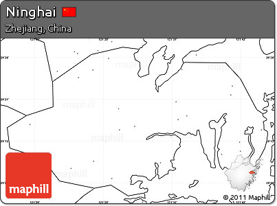 Blank Simple Map of Ninghai, no labels