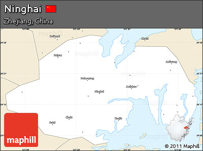 Classic Style Simple Map of Ninghai